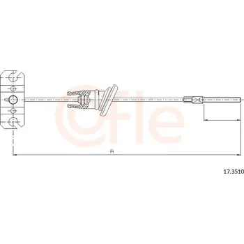 Lanko parkovací brzdy Tazne lanko, parkovaci brzda, 17.3510