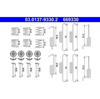 Brzdová čelist Sada příslušenství, parkovací brzdové čelisti, 03.0137-9330.2