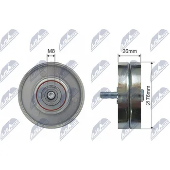 Vratná/vodicí kladka, klínový žebrový řemen, RNK-VV-013