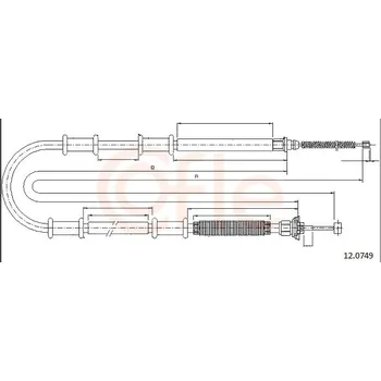 Lanko parkovací brzdy Tazne lanko, parkovaci brzda, 12.0749