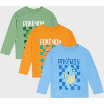 Chlapecké tričko Sinsay - 3 balení triček s dlouhým rukávem Pokémon - vícebarevná - 208FC-MLC - 208FC-MLC-104