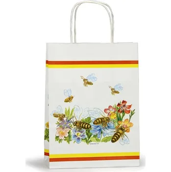 Dárková taška Taška papírová - malá - 18x24 - květiny