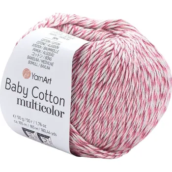 Příze Yarn Art Baby Cotton Multicolor 5217 Pink Mint Pletací příze