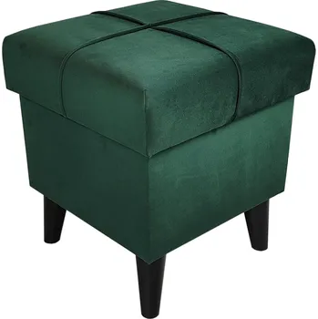 Taburet Well Done Čalouněný taburet s úložným prostorem Dream 1 barva tmavě zelená