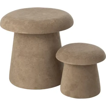Stolička J-line Set dvou béžových stoliček Mushroom 60/37,5 cm