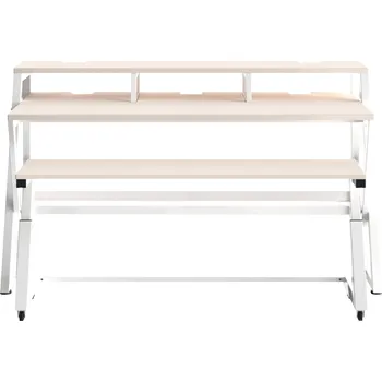 Hi-Fi stolek Wavebone Headquarter Recording Workstation + Z shaped KB desk Lightwood