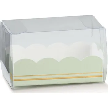 Termobox Scotton S.p.A. KRABIČKA NA MAKRONKY - PLASTOVÁ NA 3ks MAKRONEK (ZELENÝ VKLAD) 8x5x5cm