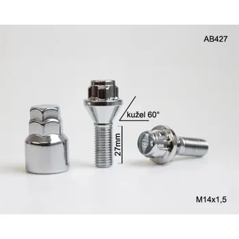 Šroubek na kolo BLOCKY Bezpečnostní šrouby M-BLOCKY M14x1,50x27mm, kužel, klíč 17/19