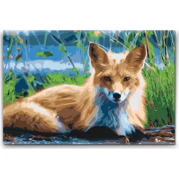 Malování podle čísel - Liška Velikost: 40x60cm, Rámování: Pouze srolované plátno