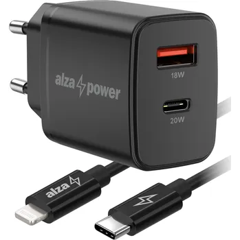 Mobilní telefon AlzaPower A101CA Fast Charge 20W černá + Core Lightning MFi 1m černý APW-CCA101-CBMFI9411B