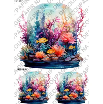 Umělecký papír Rýžový a soft papír na decoupage - Ryby akvarijní - KB01647 Materiál: Rýžový papír, Rozměr: A4