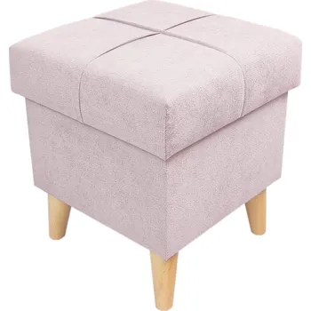 Taburet Well Done Čalouněný taburet s úložným prostorem Dream 1 barva světle růžová