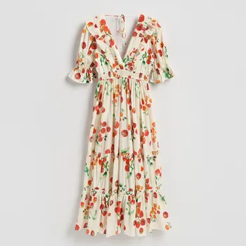 Dámské šaty Reserved - Vzorované midi šaty - vícebarevná - 555HV-MLC - 555HV-MLC-XS