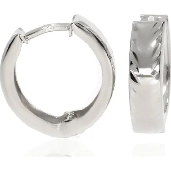 Náušnice Zlatnictví Helios Náušnice z bílého zlata ryté kroužky