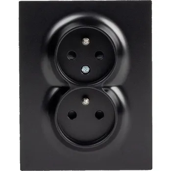 Elektrická zásuvka Zásuvka 230 V dvojnásobná TEM Logiq černá