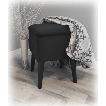 Taburet Well Done Skandinávský taburet s úložným prostorem Glamour Riviera 1 barva černá Nožičky: Černá