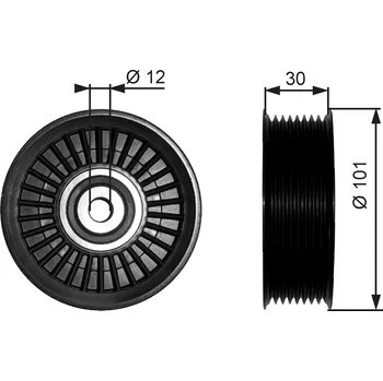 Vratna/vodici kladka, klinovy zebrovy remen, T36170