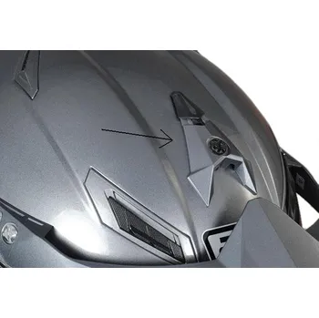 Helma na motorku AGV AGV AX-8 DUAL / AX-8 DUAL EVO čelní větrák, šedý Titanium Šedá