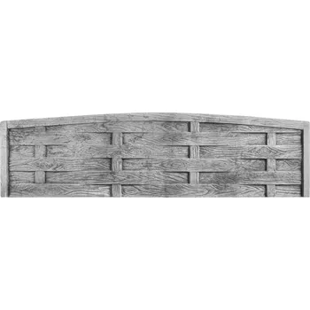Plot Betonový plot se vzhledem pleteného dřeva s obloukovou horní hranou, deska 200*50*4 cm Antracit