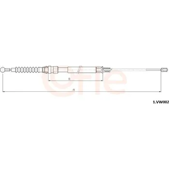 Lanko parkovací brzdy Tažné lanko, parkovací brzda, 1.VK002