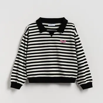 Dívčí tričko Reserved - Tričko s límcem - černý - 347FT-99X - 347FT-99X-U15