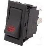 ROCKER SPST pol 2 OFF-ON 20A/12VDC černá LED 12VDC,bodové