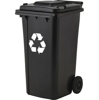 Venkovní odpadkový koš Ekspan Plastová nádoba na odpad s kolečky – 120 l, barevná Barva: Černá