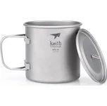 Keith Titanium® Titanový hrnek s víčkem Keith® 650 ml, Barva: Stříbrná