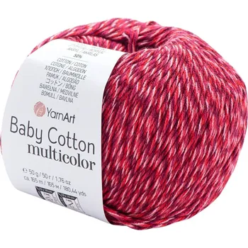 Yarn Art Baby Cotton Multicolor 5209 Bordeaux Red Pletací příze