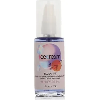 Vlasová regenerace Inebrya Ice Cream Dry-T Fluid Star Restructuring Liquid Crystals regenerační tekuté krystaly pro suché, poškozené a barvené vlasy 60 ml unisex