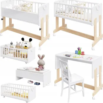 Dětská postýlka Dřevěná postýlka Senmalucha Leto 40 x 90 cm bílá