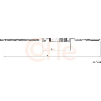 Lanko parkovací brzdy Tazne lanko, parkovaci brzda, 10.7409
