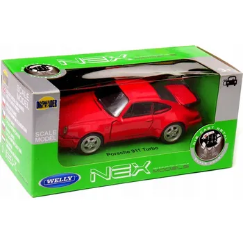 autíčko Autíčko kovové Porsche 964 Turbo 1:34 - 39 WELLY Nex červený