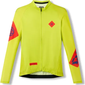 Cyklistické oblečení Pánský cyklistický dres Pedal Mafia Mens Core Long Sleeve Jersey VIS Yellow Velikost: L
