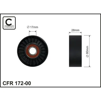 Vratná/vodicí kladka, klínový žebrový řemen CAFFARO 172-00