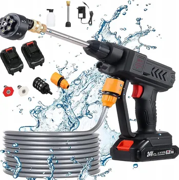 Vysokotlaký čistič AKUMULÁTOROVÁ TLAKOVÁ MYČKA 24V SADA NA MYTÍ OKEN + 2 AKUMULÁTORY