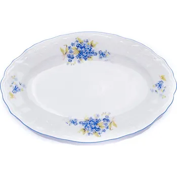 Thun 1794 Mísa oválná, 26 cm, český porcelán, Bernadotte, pomněnky, Thun