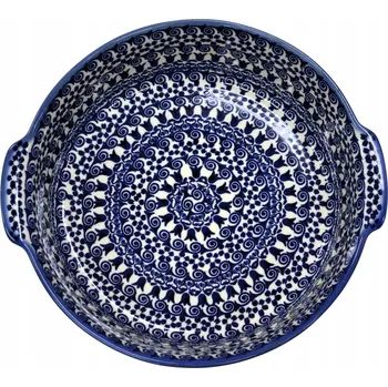 Keramická mísa kulatý s uchy, keramika Bolesławiec