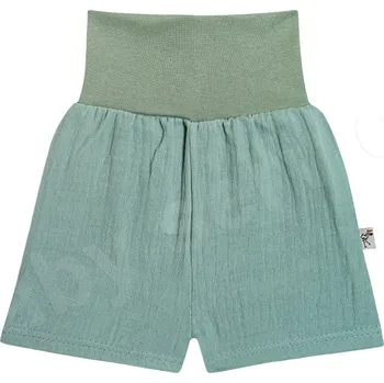 Kojenecké šaty Baby Service Kojenecké kraťasy mušelín zelená - Vel. 68