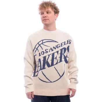 Pánský svetr Svetr New Era - NBA Oversized Knit - LA Lakers - Cream velikost XL