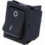 ROCKER DPST pol 2 OFF-ON 10A/250VAC černá není 50mΩ UL94V-2