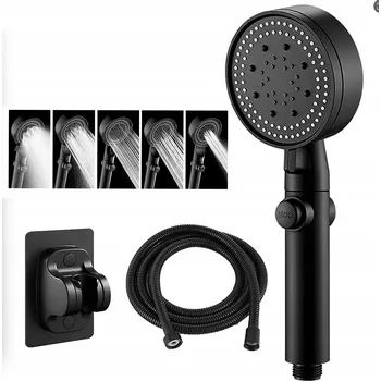 Sprchová hlavice Sprchová Sprchová Hlavice Zandor černá, 5 funkcí, úsporná