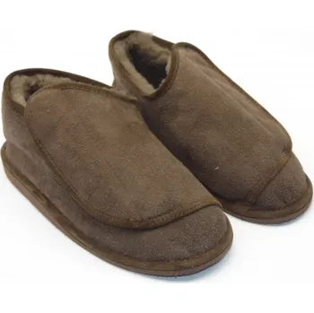 Dámské pantofle GEPARD kožešinové bačkory ju28 hnědá velur Velikost: 43