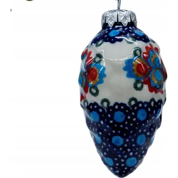 Vánoční ozdoba Keramická vánoční koule šiška Ceramika Bolesławiec