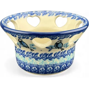 Svícen Svícen na čajovou svíčku Sýkorky dek. 2679 Keramika Bolesławiec