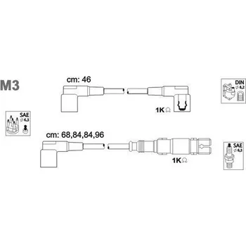Zapalovací kabel Sada kabelů pro zapalování, M3