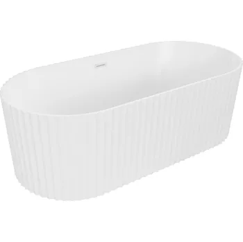 Vana MEXEN PAOLA VOLNĚ STOJÍCÍ VANA S DRÁŽKAMI BÍLÁ MATNÁ 170 x 80 BÍLÁ