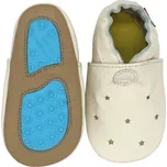 CAROZOO Kožené capáčky s gumovou podrážkou perforované bílé 6-12 měsíců Bílá 19,5