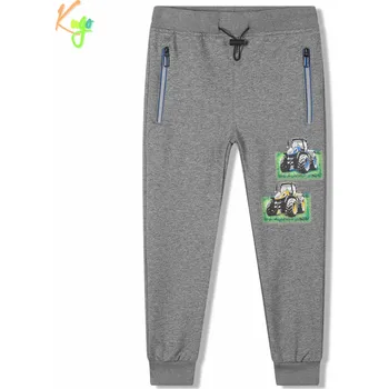 Chlapecké tepláky s traktorem Kugo FT7047 vel. 116 šedá