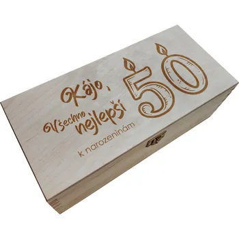 Dárková krabička Wood engraved Dřevěná krabička všechno nejlepší k narozeninám Velikost krabičky: Krabička krátká